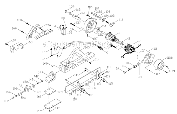 Page A Diagram and Parts List for 226 Type 3 Porter Cable Planer Jointer